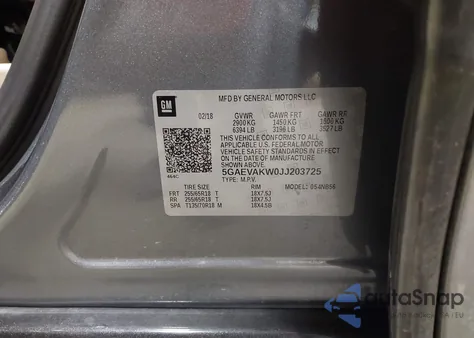 2018 Buick Enclave Essence из США, поврежденный, VIN 5GAEVAKW0JJ203725